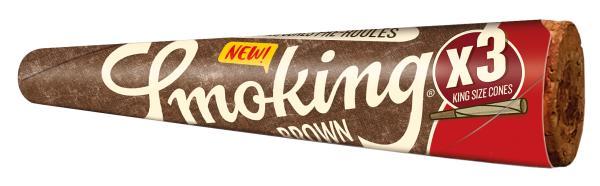 Smoking Brown King Size Cones – ungebleichtes 3er Spiralpack mit vorgerollten Cones & integriertem Tip